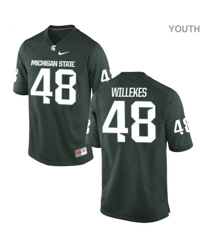 Youth Michigan State Spartans #48 Kenny Willekes NCAA Nike Authentic Green College Stitched Football Jersey ZG41Y78YA